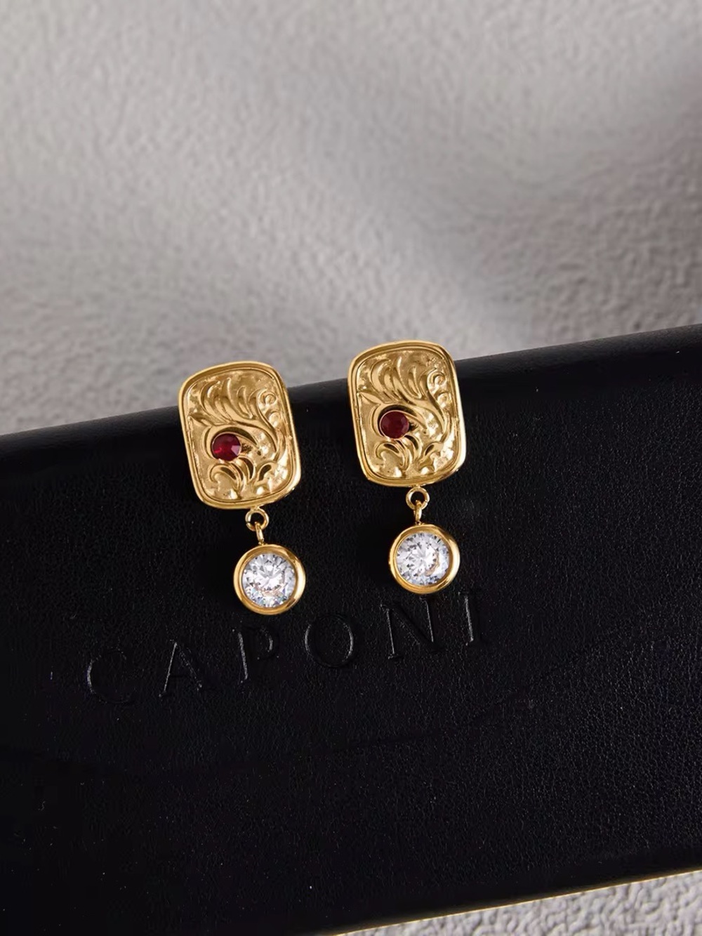 18K Gold Plated Vintage Inspired Drop Earrings